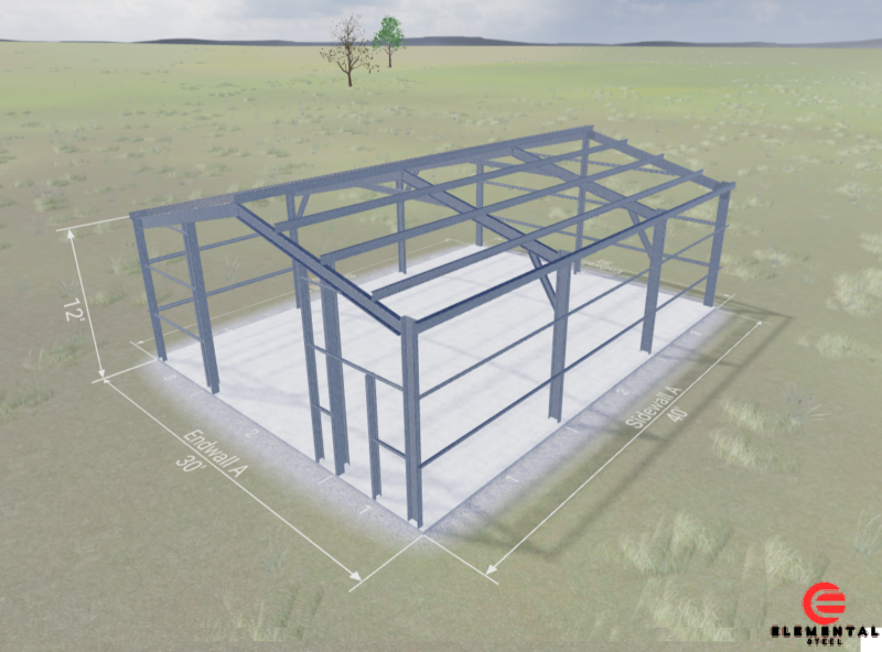 30x40x12 metal buildingframe